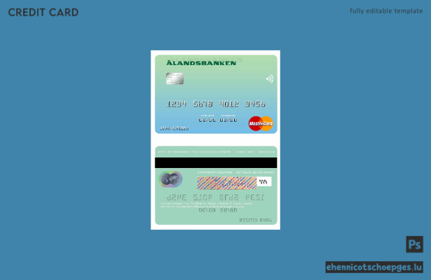Beispielvorschau der finnischen Bank von Åland für die Mastercard